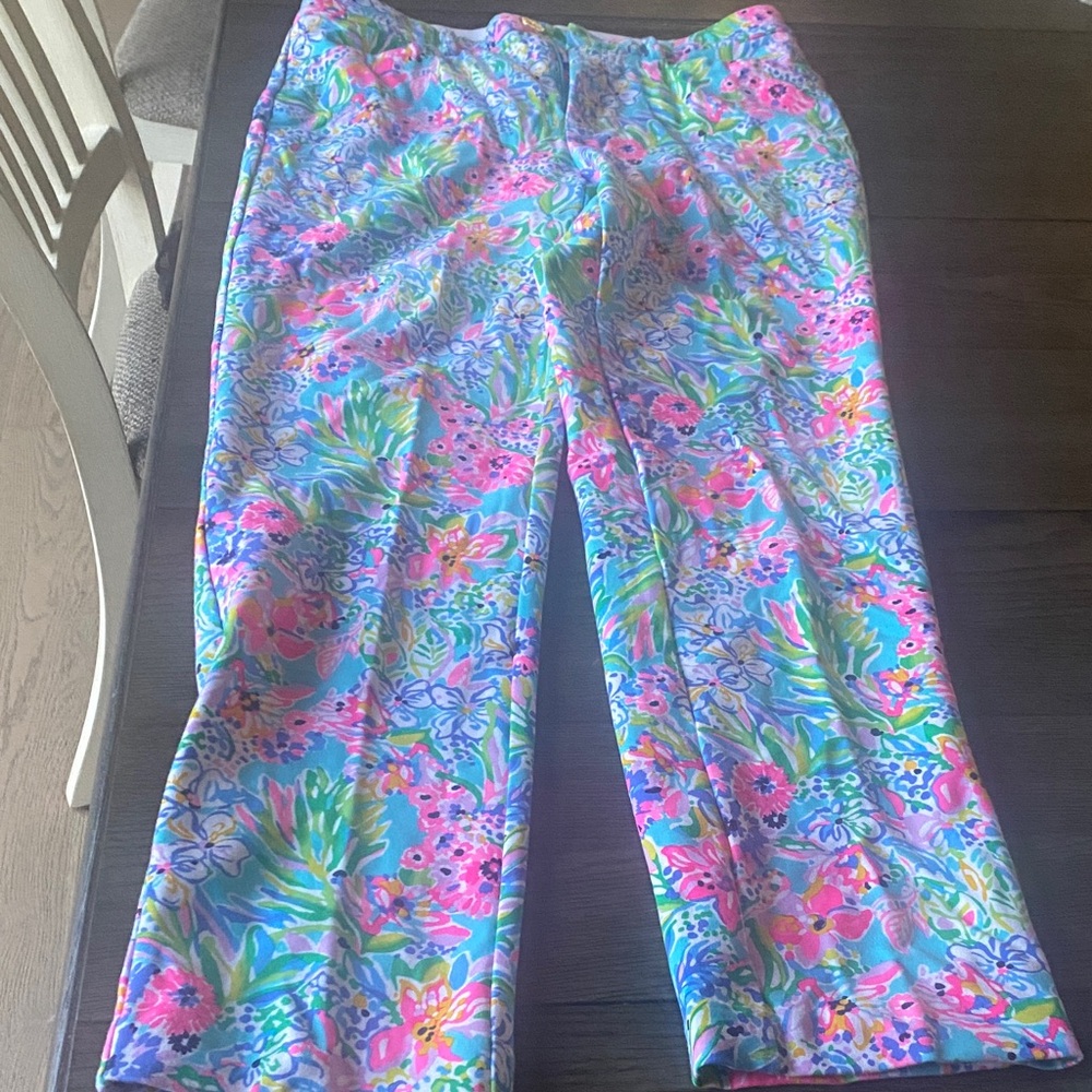 Lilly Pulitzer Pink-Accented Floral Pants